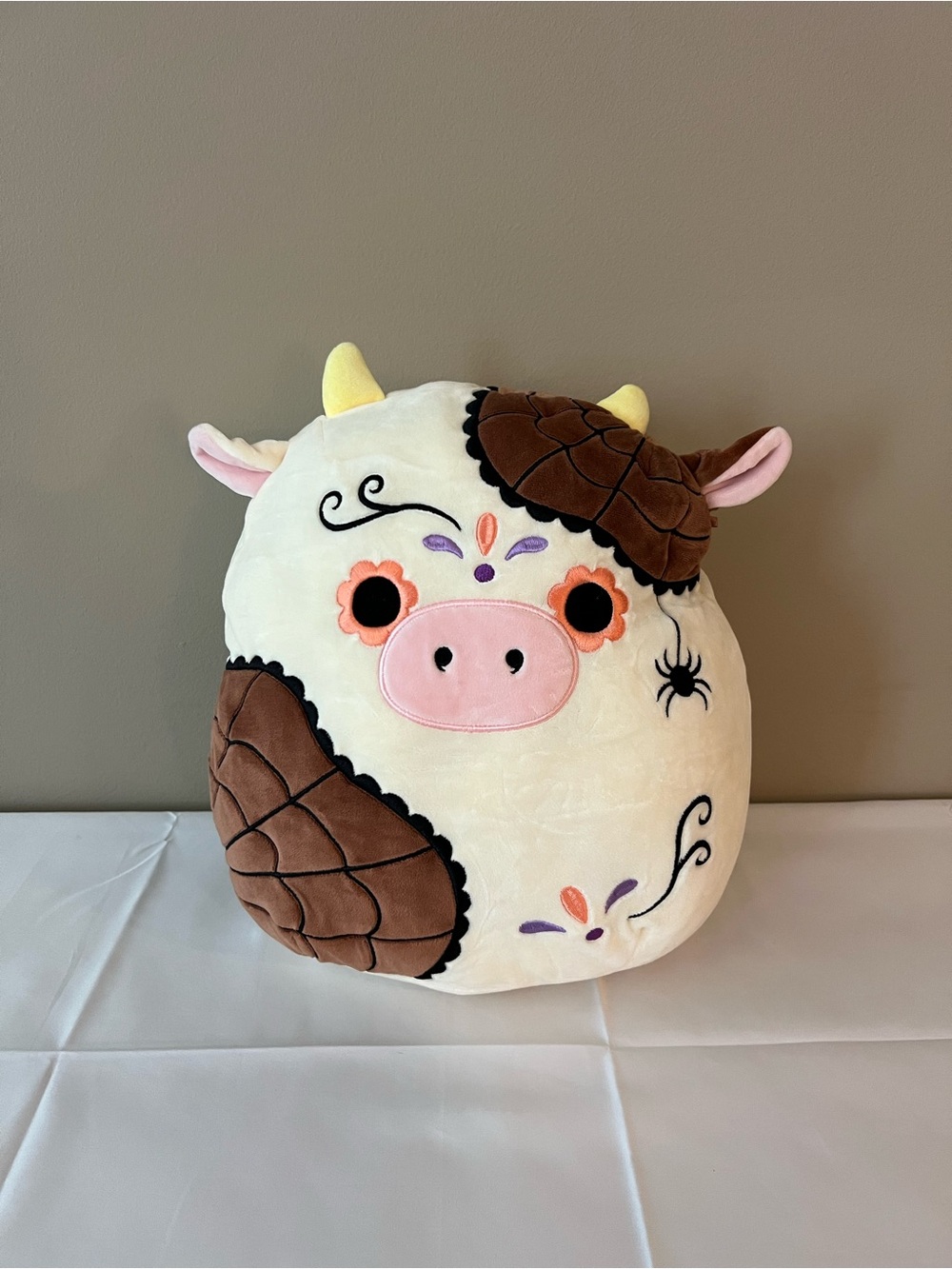 Ronnie the Cow Squishmallow with Tag Day of the Dead Halloween Plush 12 in Soft